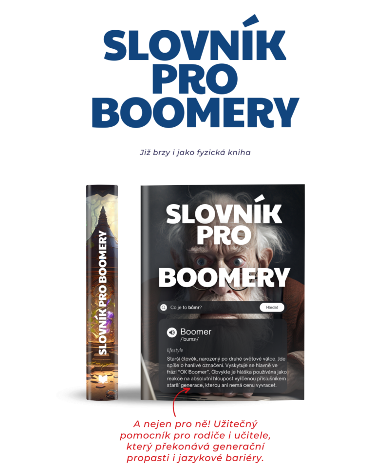 Vizuál knižní podoby Slovníku pro boomery